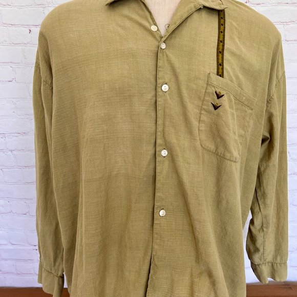 Easy Travel Mens Lightweight Olive Shirt - Size Large - Picture 9 of 9
